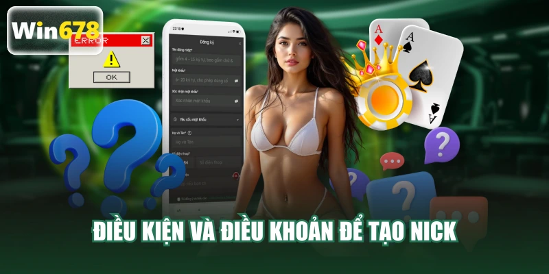 Điều kiện và điều khoản để tạo nick
